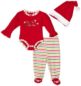 Carters Unisex-Baby Newborn Snowflake Three Piece Dress Set