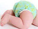 cloth diaper on baby