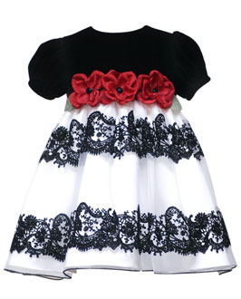 rare edition baby girl infant velvet flocked dress