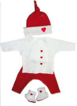 Valentine Hearts Baby Clothing Set