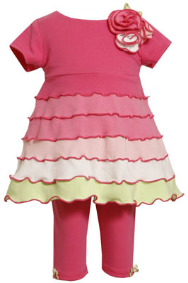 Bonnie Baby-Girls Infant Colorblock Knit Capri Set